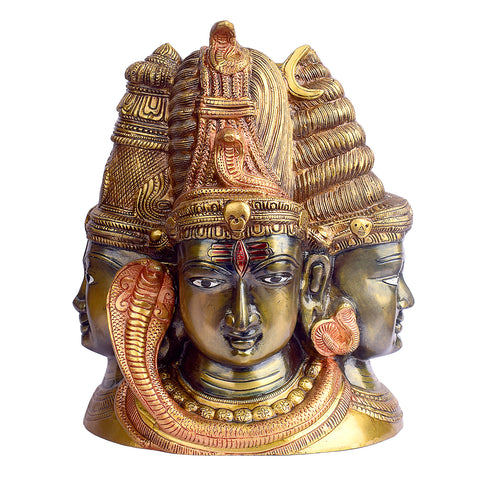 11.4 inch detailed brass Shiv Ji idol, showcasing intricate craftsmanship and divine representation of Lord Shiva. India’s Largest Brass Idols Brand - www.satvikstore.in

