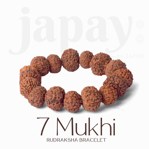 7 Mukhi Rudraksha Bracelet – Original Beads for Wealth, Career Growth & Saturn Balance. India’s Largest Pooja Accessories Brand - www.satvikstore.in 