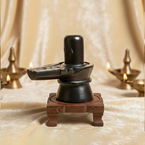 Black Stone Shivling (8cms)
