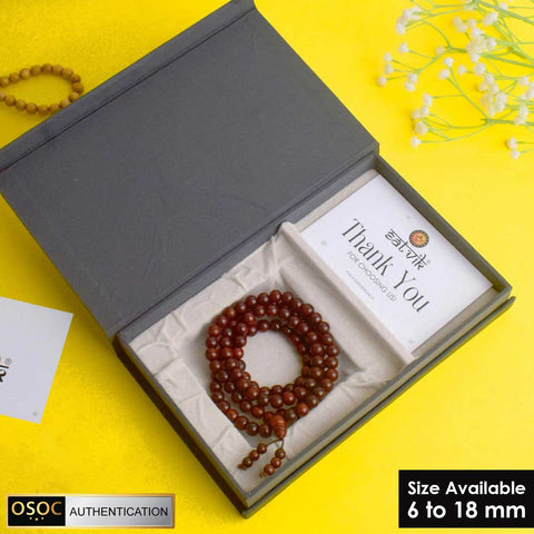 Certified 100% Original Authentic Pure Red Sandalwood Jap Mala (Andhra Pradesh)