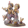  The 5.5 Inch Divine Radha Krishna with Kamdhenu Cow Idol is a captivating symbol of eternal love, harmony, and divine blessings. This beautifully crafted idol features Radha and Krishna in a serene pose, with Krishna playing his mesmerizing flute and Radha standing gracefully by his side. 
