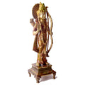 This Opulent Brass Colorful Ram Statue with Bow is a stunning representation of strength, grace, and devotion. Expertly crafted from high-quality brass and adorned with vibrant colors, the statue beautifully depicts Lord Ram in an active pose with his bow, symbolizing courage and righteousness.