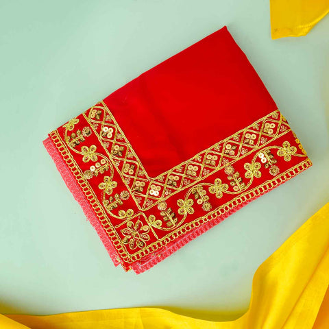 Swastik Design Velvet Aasan 16x24 Inch Pack of 4 with Golden Lace Border. India’s Largest Pooja Accessories Brand - www.satvikstore.in