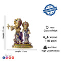 The 6.7 Inch Sacred Radha Krishna Idol – Embrace of Love and Devotion beautifully captures the divine bond between Radha and Krishna, symbolizing pure love and unwavering devotion. This intricately designed idol portrays the eternal couple in a graceful embrace, with Krishna holding his flute and Radha by his side, radiating serenity and spiritual harmony.