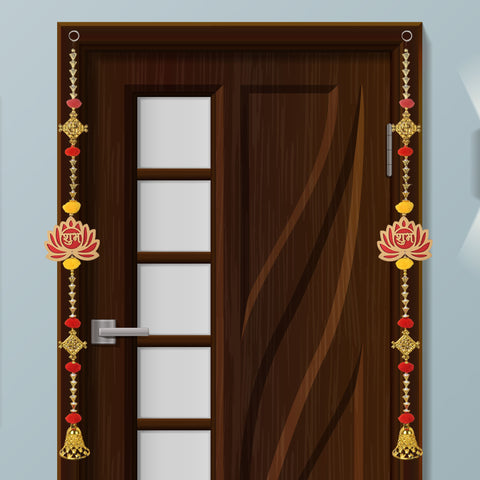 Handcrafted Lotus and Swastik Wall Hanging with Decorative Bell for Auspicious Festival Home Decoration. India’s Largest Pooja Accessories Brand – www.satvikstore.in
