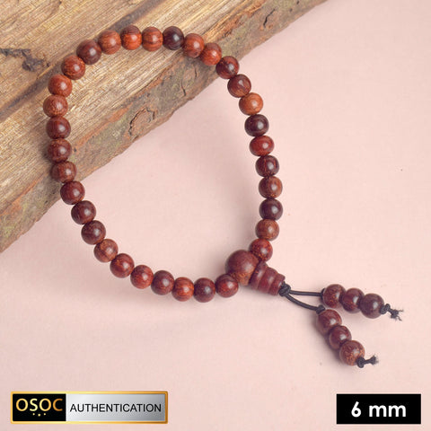 Original 6mm Red Chandan Bracelet Made from Pure Sandalwood Beads. India’s Largest Pooja Accessories Brand - www.satvikstore.in
