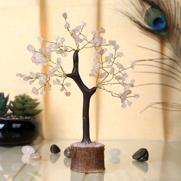 Rose Quartz Crystal Tree for Love, Positive Energy, Harmony, and Emotional Healing Home Decor. India’s Largest Pooja Accessories Brand – www.satvikstore.in
