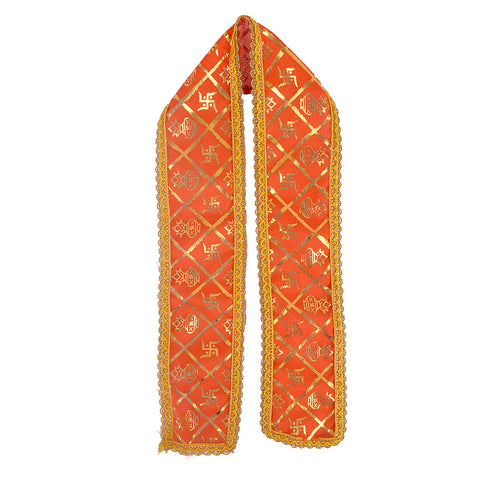 Royal orange Patka or Angvastra, 33 inches in length, made from soft, traditional fabric, perfect for spiritual rituals, temple visits, cultural ceremonies, and devotional wear. India’s Largest Pooja Accessories Brand – www.satvikstore.in