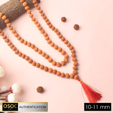 Shop 10-11mm Semi Pathriya Rudraksha Mala for daily Jaap and meditation. This authentic Rudraksha mala brings spiritual balance, positive energy, and peace. India’s Premium Jap Mala Store - www.satvikstore.in