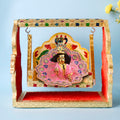 Golden Meenakari Peacock Singhasan Jhula for Laddu Gopal – India’s Largest Pooja Accessories Brand – www.satvikstore.in