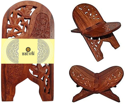 Wooden Book Stand (Rahel) Puja Store Online Pooja Items Online Puja Samagri Pooja Store near me www.satvikstore.in