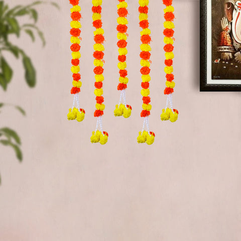 Beautiful Red and Yellow Backdrop Latkan – A vibrant and festive backdrop with a stunning red and yellow color combination, ideal for celebrations and events. India’s Largest Pooja Accessories Brand – www.satvikstore.in