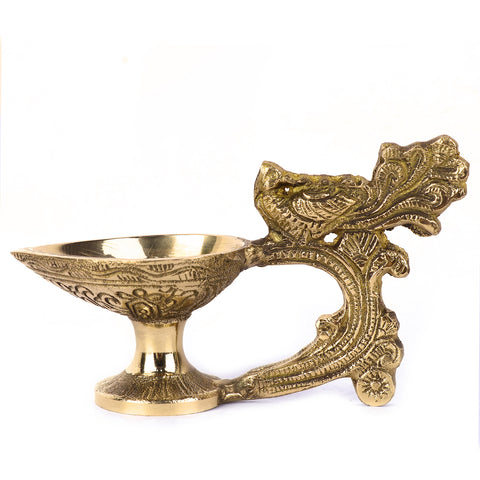 Traditional Brass Chirag Diya – Classic Indian oil lamp for spiritual rituals and home decor. India’s Largest Pooja Accessories Brand – www.satvikstore.in