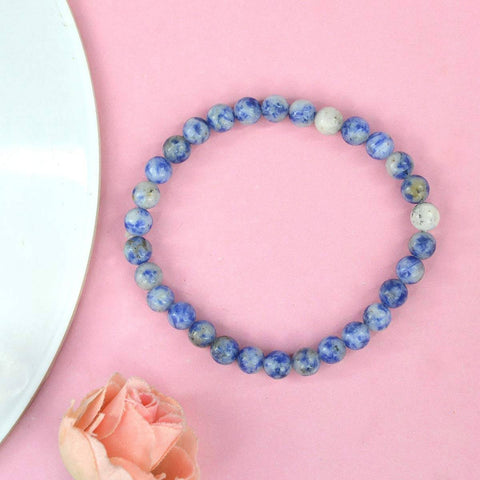 Authentic Sodalite Crystal Bracelet for Reiki Healing – 6 MM Beads for Inner Peace, Clarity, and Emotional Balance. India’s Largest Pooja Accessories Brand – www.satvikstore.in